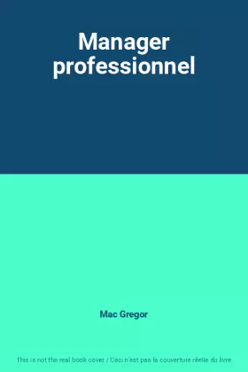 Couverture du produit · Manager professionnel