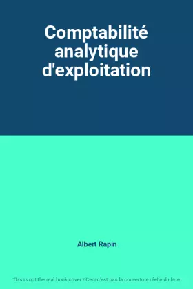Couverture du produit · Comptabilité analytique d'exploitation