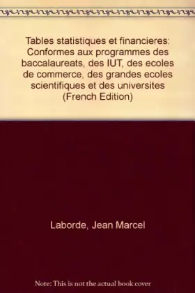 Couverture du produit · Tables statistiques et financières