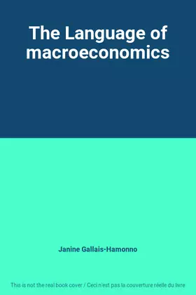 Couverture du produit · The Language of macroeconomics