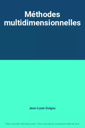Couverture du produit · Méthodes multidimensionnelles
