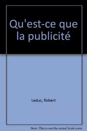Couverture du produit · Qu'est-ce que la publicité