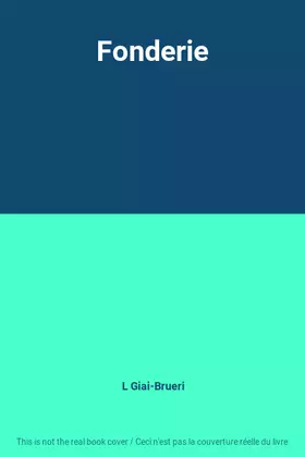 Couverture du produit · Fonderie