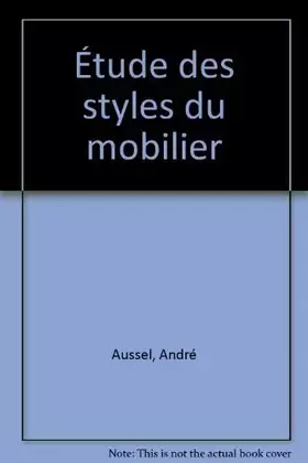 Couverture du produit · Étude des styles du mobilier