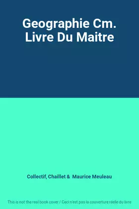Couverture du produit · Geographie Cm. Livre Du Maitre