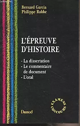 Couverture du produit · EPREUVE D'HISTOIRE (L')