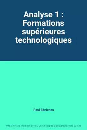 Couverture du produit · Analyse 1 : Formations supérieures technologiques
