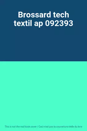 Couverture du produit · Brossard tech textil ap 092393