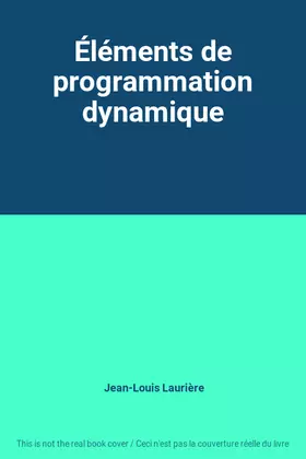 Couverture du produit · Éléments de programmation dynamique