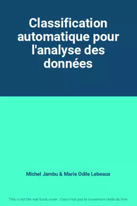 Couverture du produit · Classification automatique pour l'analyse des données