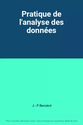 Couverture du produit · Pratique de l'analyse des données
