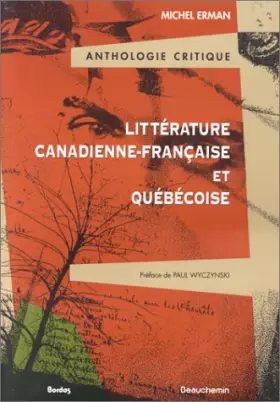 Couverture du produit · ANTHOL.LITT.CANADIENNE    (Ancienne Edition)