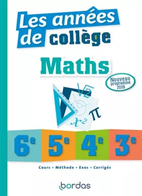 Couverture du produit · Les années de collège Maths