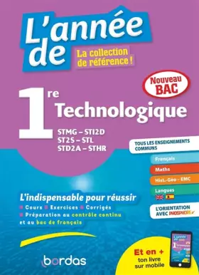 Couverture du produit · L'Année de 1re Technologique