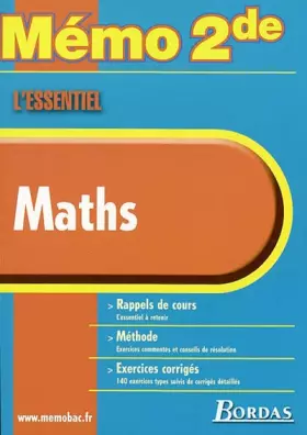 Couverture du produit · MEMO ESSENTIEL MATHS 2NDE    (Ancienne Edition)