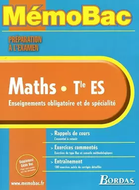 Couverture du produit · MEMO PREPA.EXAM. MATHS TERM. ES (Ancienne Edition)