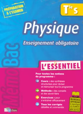 Couverture du produit · MEMOBAC ESSENTIEL PHYS TERM S