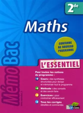 Couverture du produit · Maths 2e Mémobac l'essentiel