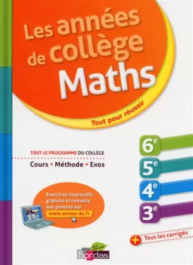 Couverture du produit · Les Années de collège - Maths