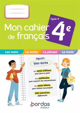 Couverture du produit · Mon cahier de français 4e