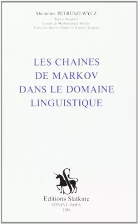 Couverture du produit · Les Chaines de Markov.