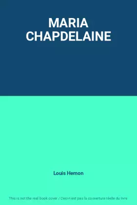 Couverture du produit · MARIA CHAPDELAINE