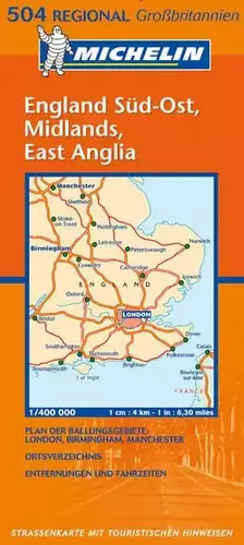 Couverture du produit · Michelin England Midlands 1 : 400 000.