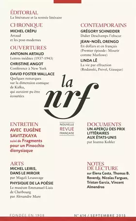Couverture du produit · La Nouvelle Revue Française