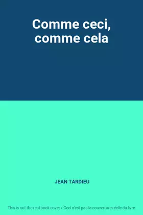 Couverture du produit · Comme ceci, comme cela