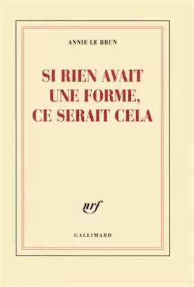 Couverture du produit · Si rien avait une forme, ce serait cela