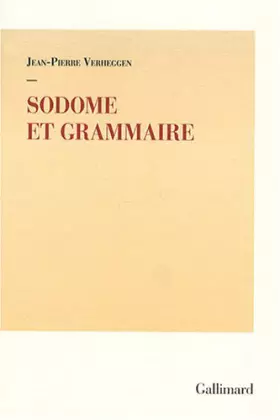 Couverture du produit · Sodome et Grammaire