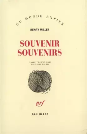 Couverture du produit · Souvenir souvenirs