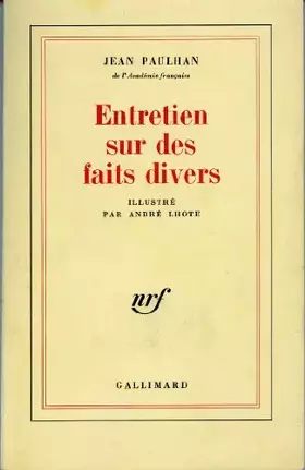 Couverture du produit · Entretien sur des faits divers