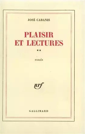 Couverture du produit · Plaisir et lectures (Tome 2-Essais)