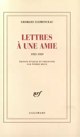 Couverture du produit · Lettres à une amie 1923-1929