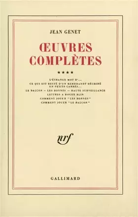 Couverture du produit · Oeuvres complètes, tome 4