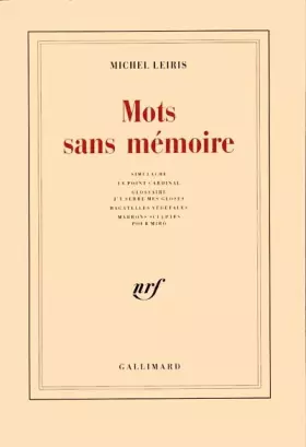 Couverture du produit · Mots sans mémoire. Simulacre, le point cardinal, glossaire...