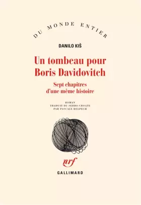 Couverture du produit · Un tombeau pour Boris Davidovitch
