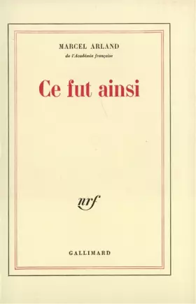 Couverture du produit · Ce fut ainsi
