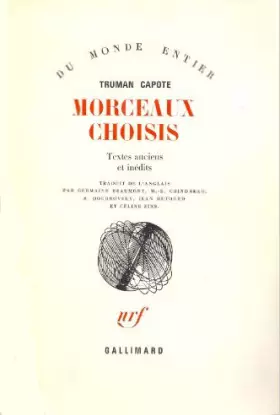Couverture du produit · Morceaux choisis: Textes anciens et inédits