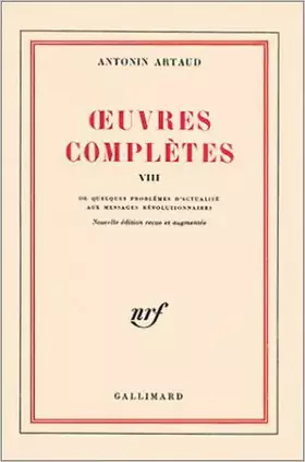 Couverture du produit · Oeuvres complètes, tome 8