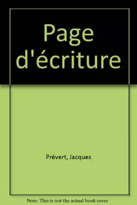Couverture du produit · Page d'écriture
