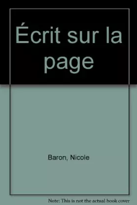 Couverture du produit · Écrit sur la page
