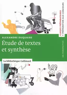 Couverture du produit · Étude de textes et synthèse
