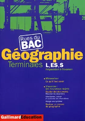 Couverture du produit · Géographie : Terminales L, ES, S