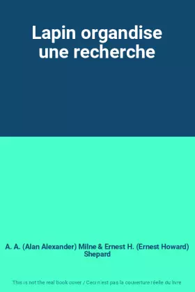Couverture du produit · Lapin organdise une recherche