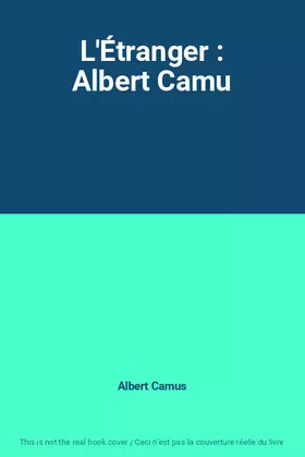 Couverture du produit · L'Étranger : Albert Camu