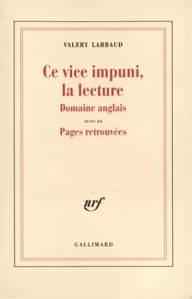 Couverture du produit · Ce vice impuni, la lecture: Domaine anglais