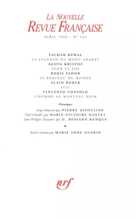 Couverture du produit · La N.R.F., numéro 543