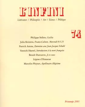 Couverture du produit · L'Infini, numéro 74, Printemps 2001
